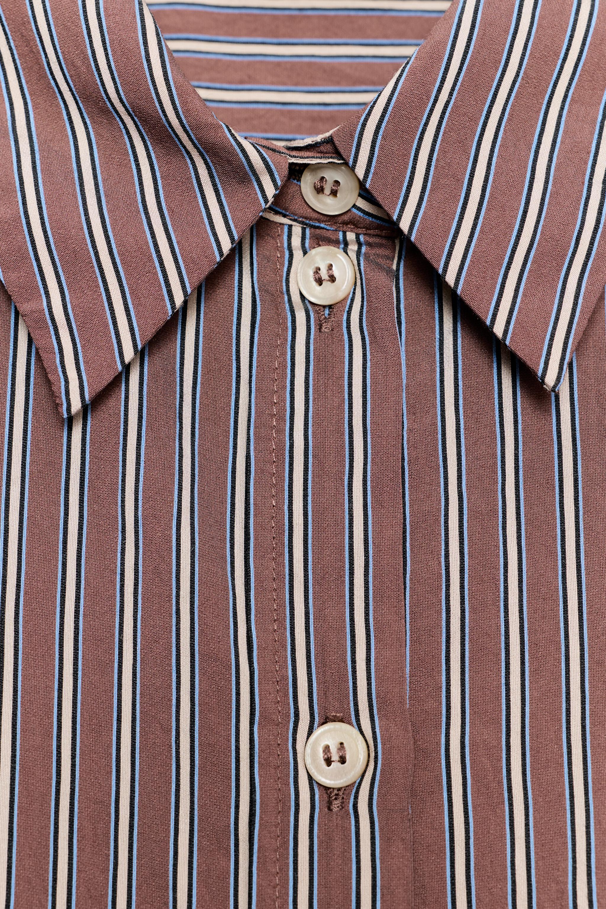 OVERSIZED STRIPED POPLIN SHIRT